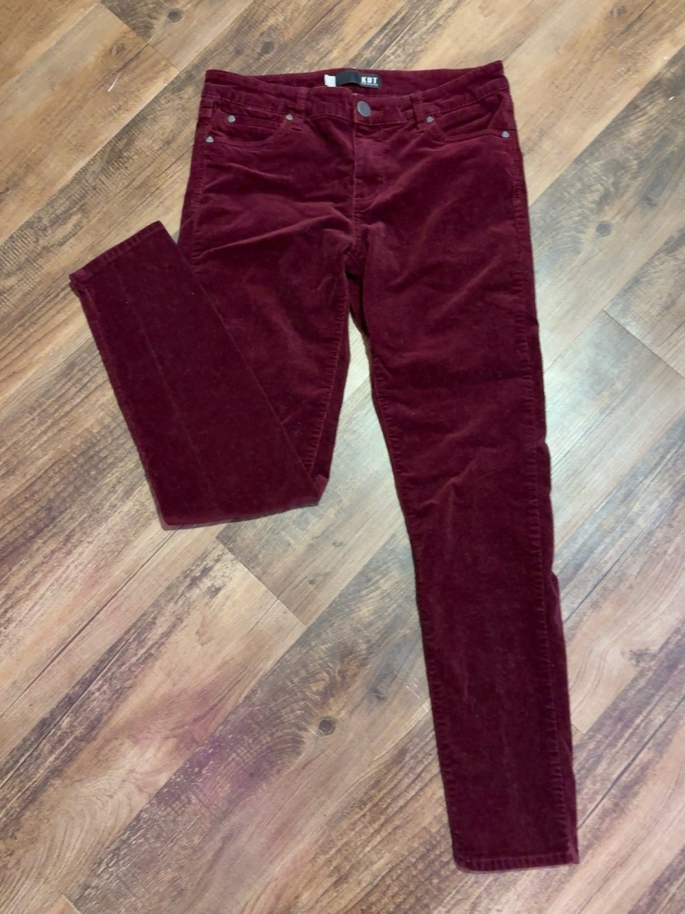 Kut from the Kloth Deep Burgundy Skinny Corduroy Jeans
